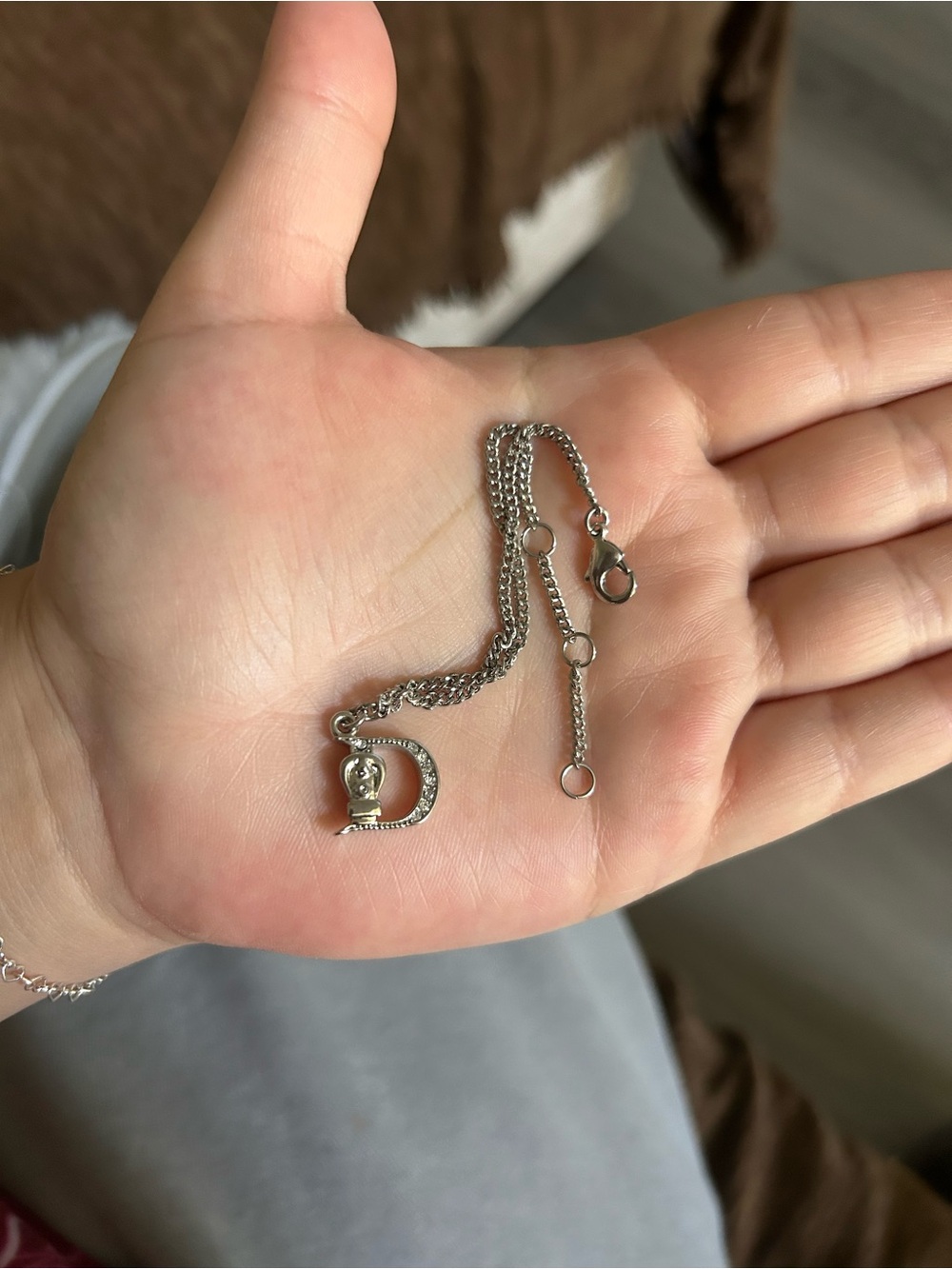 Dior Silver-Tone D Charm Bracelet